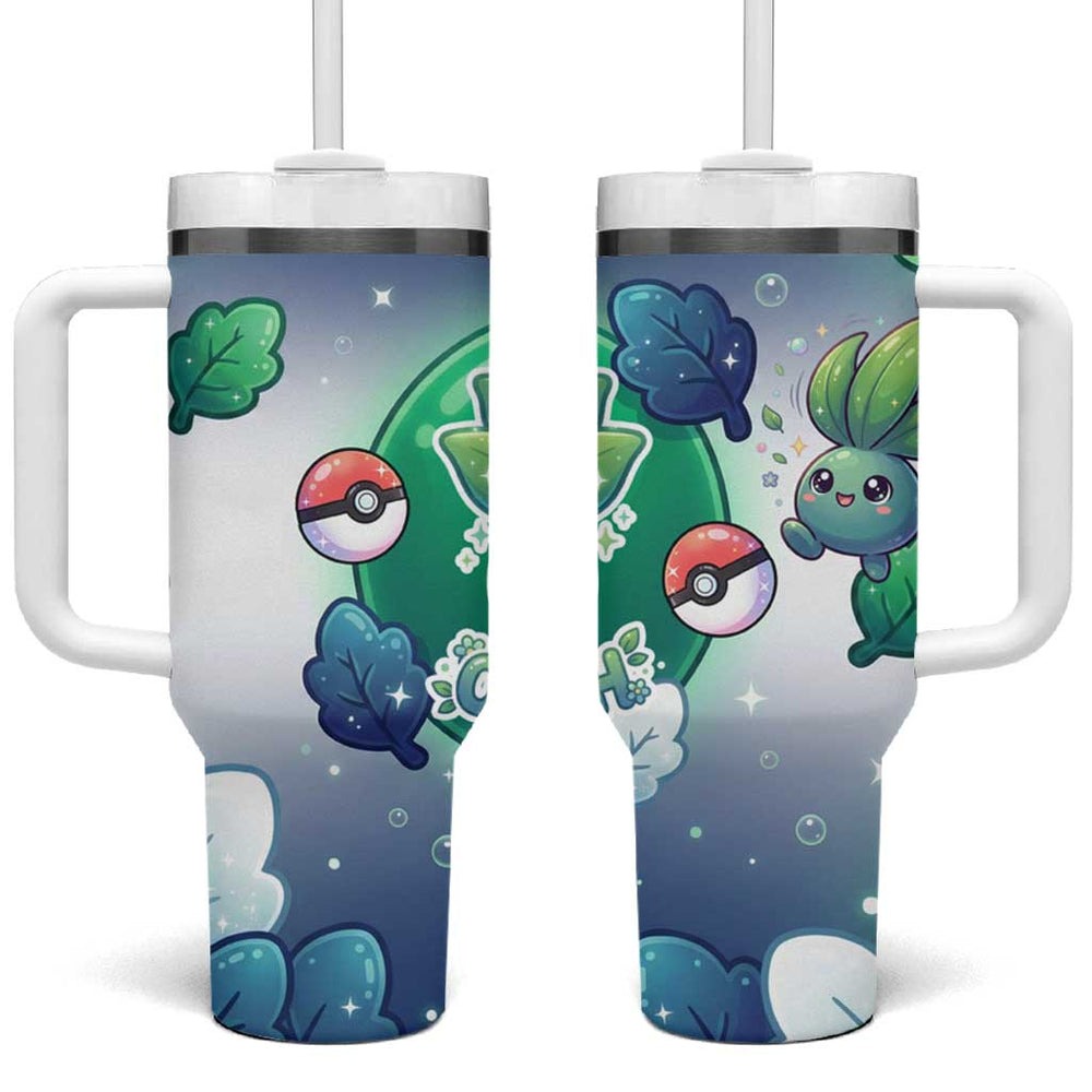 Oddish Tumbler With Handle Whimsical Kawaii Botanical Fantasy TS04 Oddish Tumbler With Handle Whimsical Kawaii Botanical Fantasy TS04