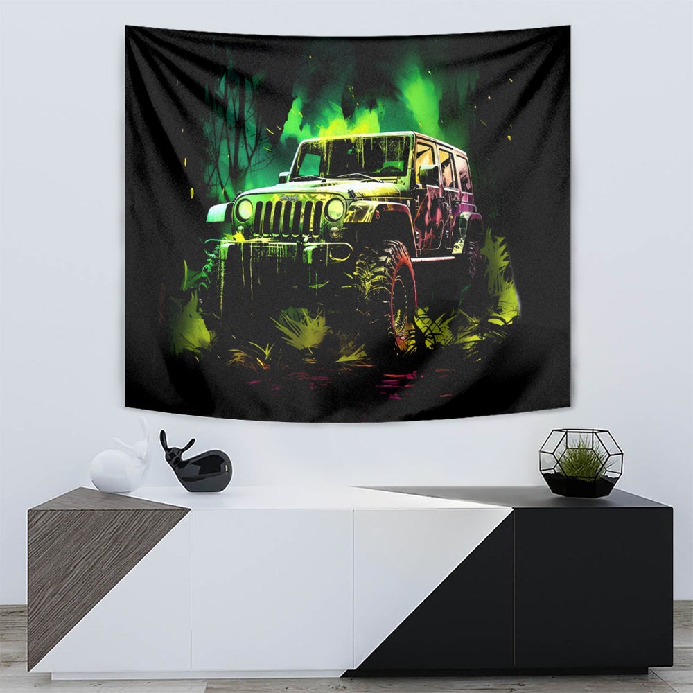 Off Road Jeep Tapestry Always Take The Scenic Route DT01 Off Road Jeep Tapestry Always Take The Scenic Route DT01