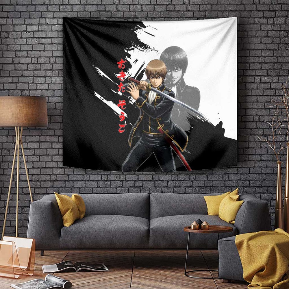 Okita Sougo Tapestry Modern Shinsengumi Ink Splash Style TS04 Okita Sougo Tapestry Modern Shinsengumi Ink Splash Style TS04