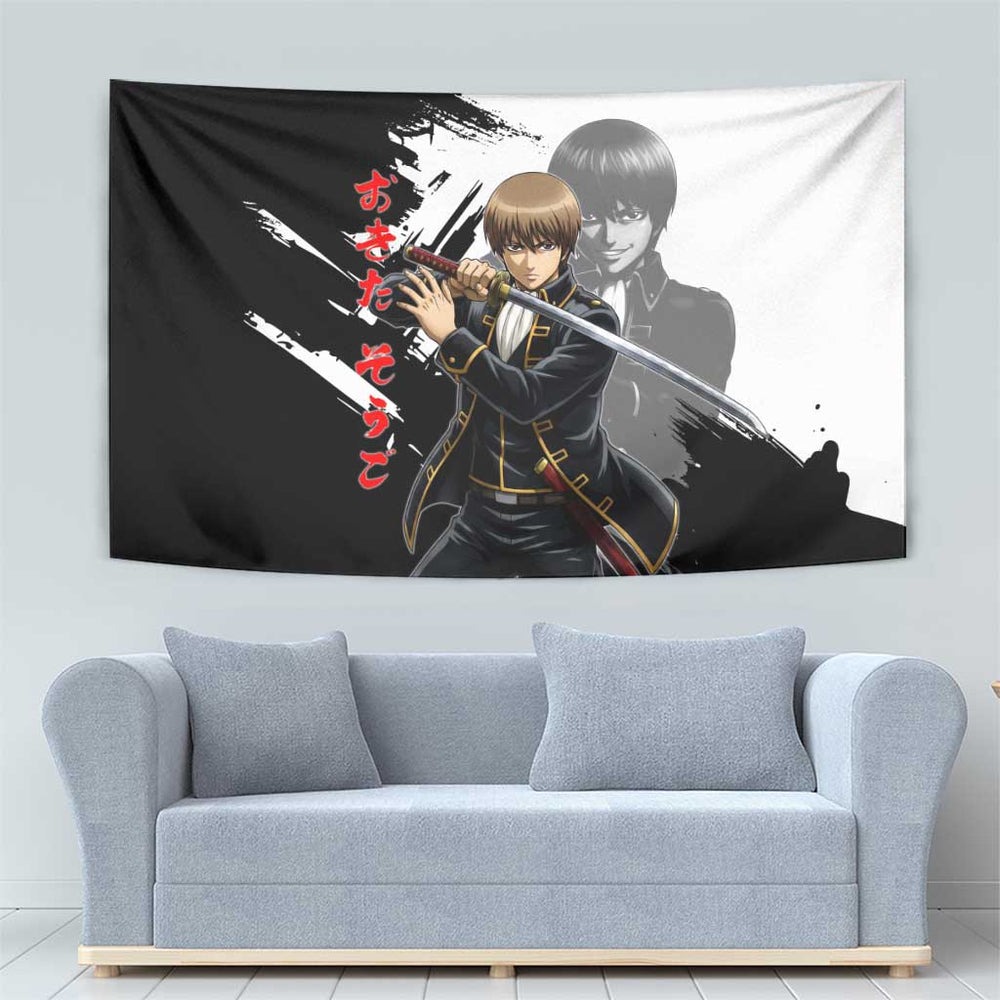 Okita Sougo Tapestry Modern Shinsengumi Ink Splash Style TS04 Okita Sougo Tapestry Modern Shinsengumi Ink Splash Style TS04