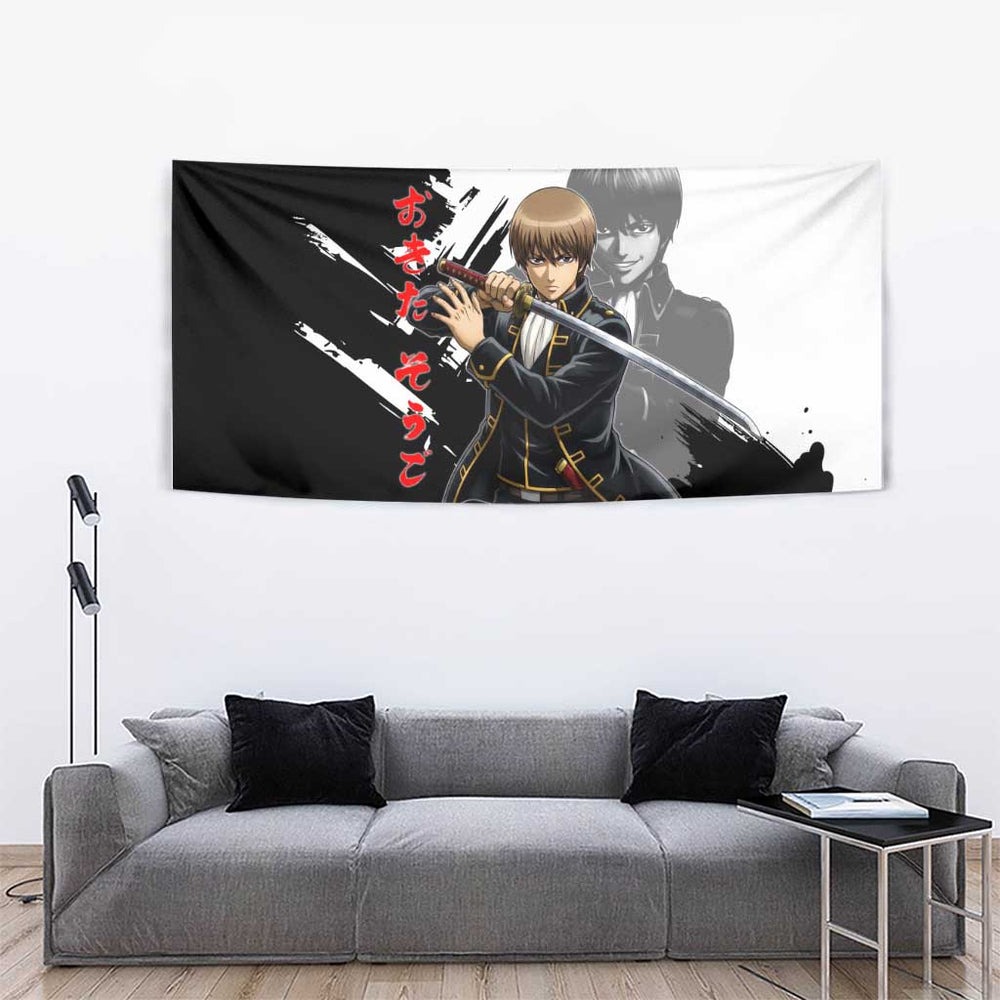 Okita Sougo Tapestry Modern Shinsengumi Ink Splash Style TS04 Okita Sougo Tapestry Modern Shinsengumi Ink Splash Style TS04