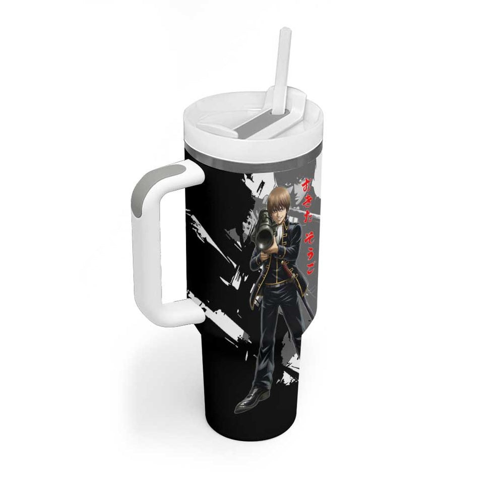 Okita Sougo Tumbler With Handle Modern Shinsengumi Ink Splash Style TS04 Okita Sougo Tumbler With Handle Modern Shinsengumi Ink Splash Style TS04