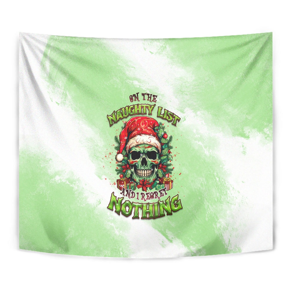 On The Naughty List Skull Christmas Tapestry TS04