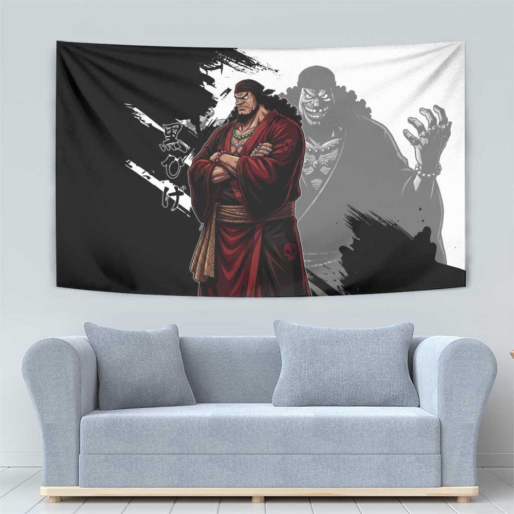 One Piece Blackbeard Tapestry Dark Emperor Ink Splash Graphic TS04 One Piece Blackbeard Tapestry Dark Emperor Ink Splash Graphic TS04