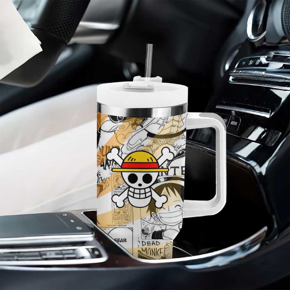 One Piece Blazing Force Luffy Tumbler With Handle Anime Mix Manga Style TS04