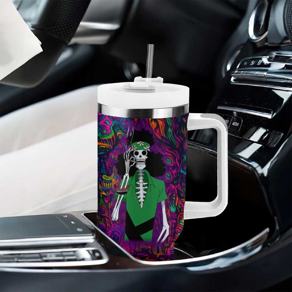 One Piece Hippie Trip Brook Tumbler With Handle Anime Style TS04 One Piece Hippie Trip Brook Tumbler With Handle Anime Style TS04