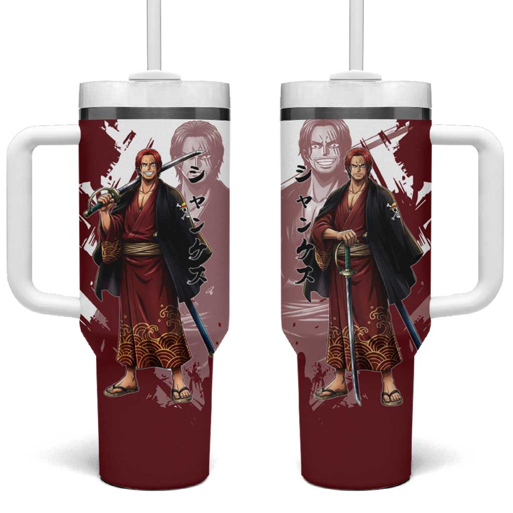 One Piece Shanks Red Hair Tumbler With Handle Japanese Anime Graphic TS04