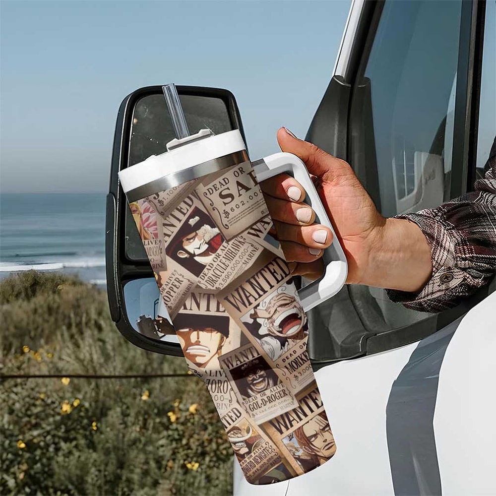 One Piece Wanted - One Piece Tumbler With Handle Anime Style TS04 One Piece Wanted - One Piece Tumbler With Handle Anime Style TS04