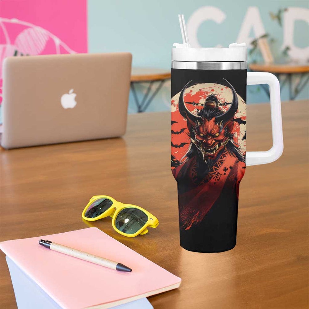 Oni Demon Tumbler With Handle Japan Art Style TS04 Oni Demon Tumbler With Handle Japan Art Style TS04