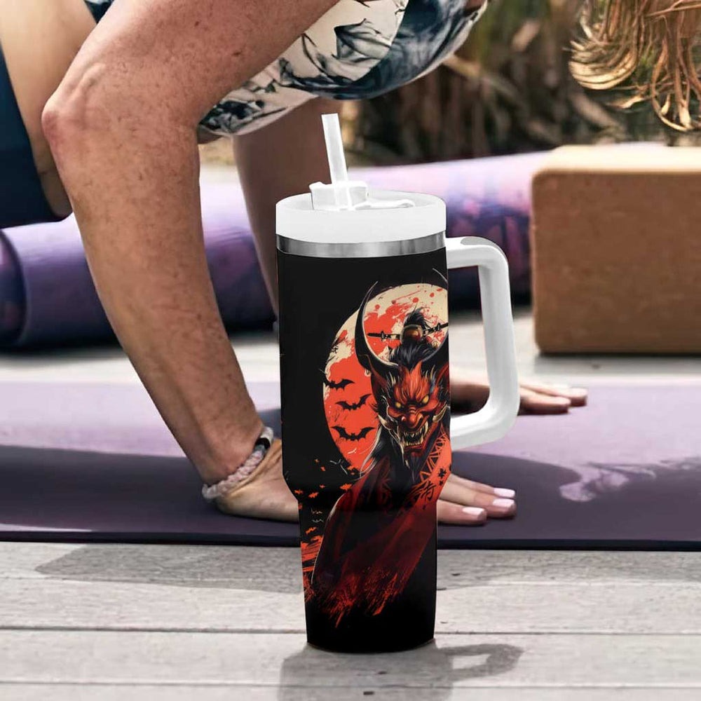 Oni Demon Tumbler With Handle Japan Art Style TS04 Oni Demon Tumbler With Handle Japan Art Style TS04