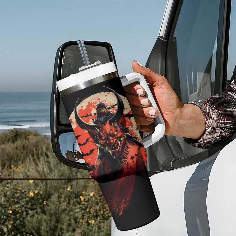 Oni Demon Tumbler With Handle Japan Art Style TS04 Oni Demon Tumbler With Handle Japan Art Style TS04