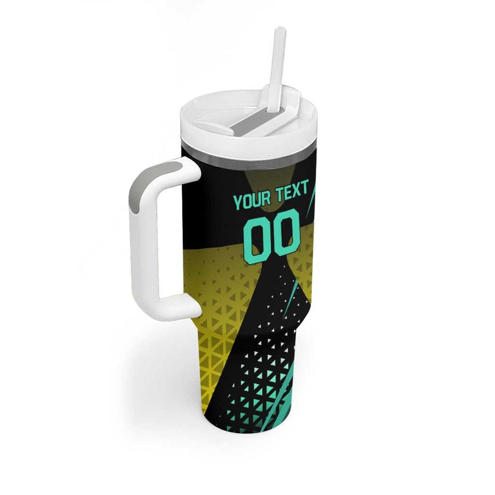 Personalized David Tennis Design Tumbler With Handle with a Cyberpunk Theme, Edgerunners Features Neon Green and Yellow Styling and a Powerful Pose TS04 Personalized David Tennis Design Tumbler With Handle with a Cyberpunk Theme, Edgerunners Features Neon Green and Yellow Styling and a Powerful Pose TS04