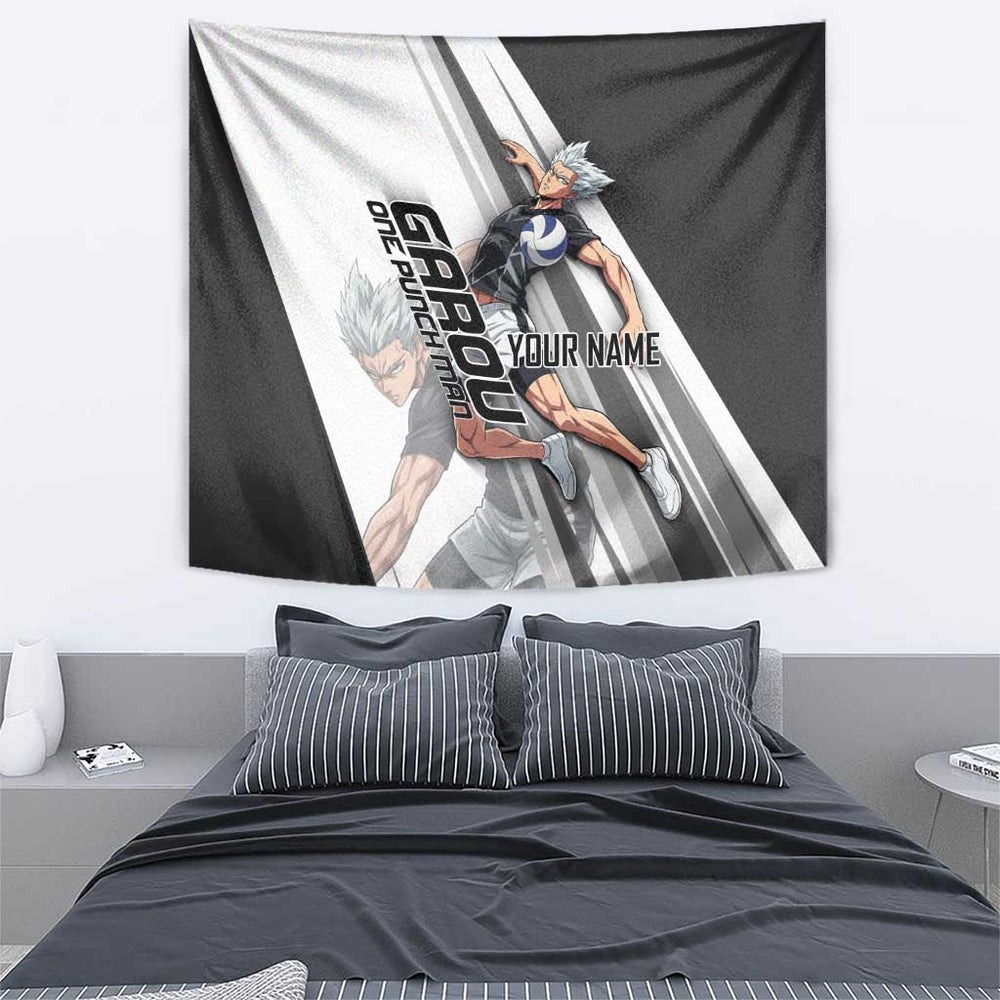 Personalized Garou Volleyball Action Design Tumbler With Handle with Monochrome Stripes and Dynamic Pose TS04 Personalized Garou Volleyball Action Design Tumbler With Handle with Monochrome Stripes and Dynamic Pose TS04