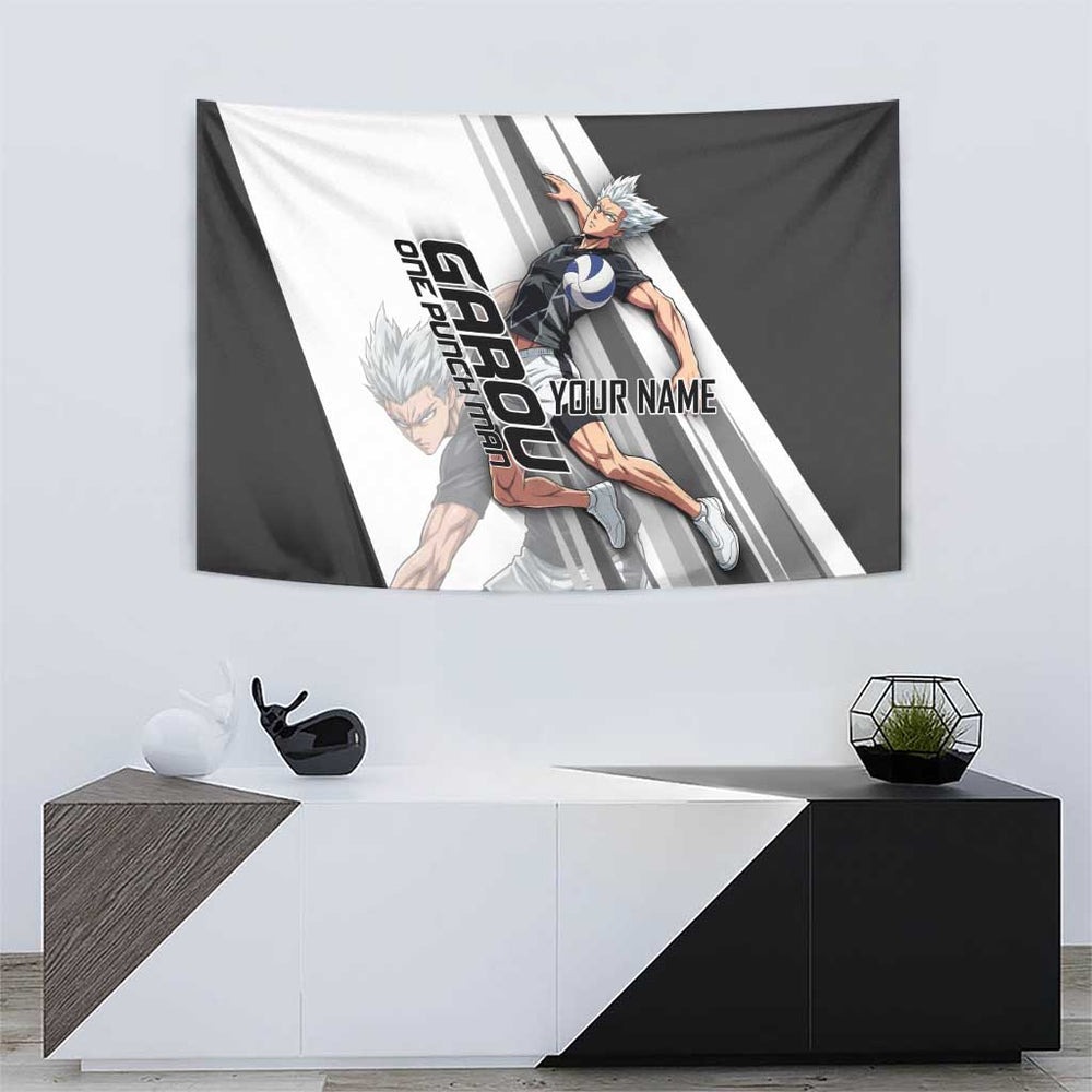 Personalized Garou Volleyball Action Design Tumbler With Handle with Monochrome Stripes and Dynamic Pose TS04 Personalized Garou Volleyball Action Design Tumbler With Handle with Monochrome Stripes and Dynamic Pose TS04