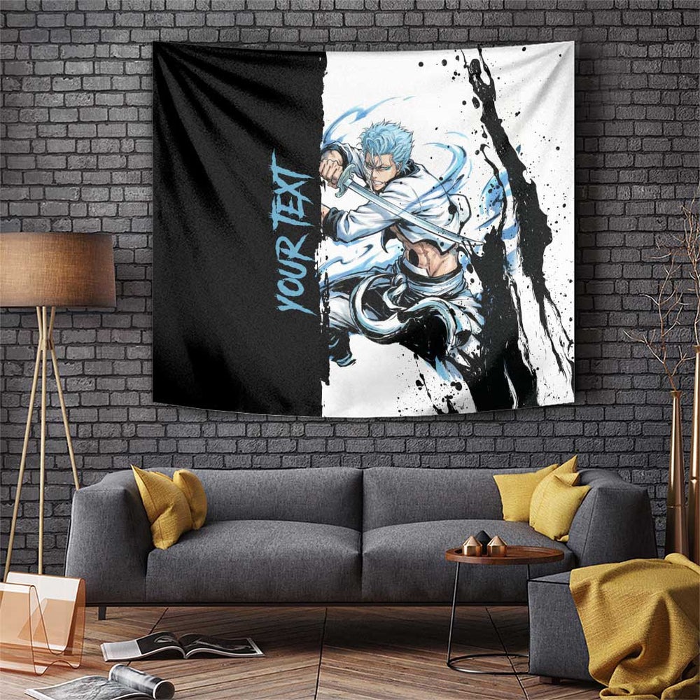 Personalized Grimmjow Jaegerjaquez Tumbler With Handle Ink Splash Anime Brush Style TS04 Personalized Grimmjow Jaegerjaquez Tumbler With Handle Ink Splash Anime Brush Style TS04