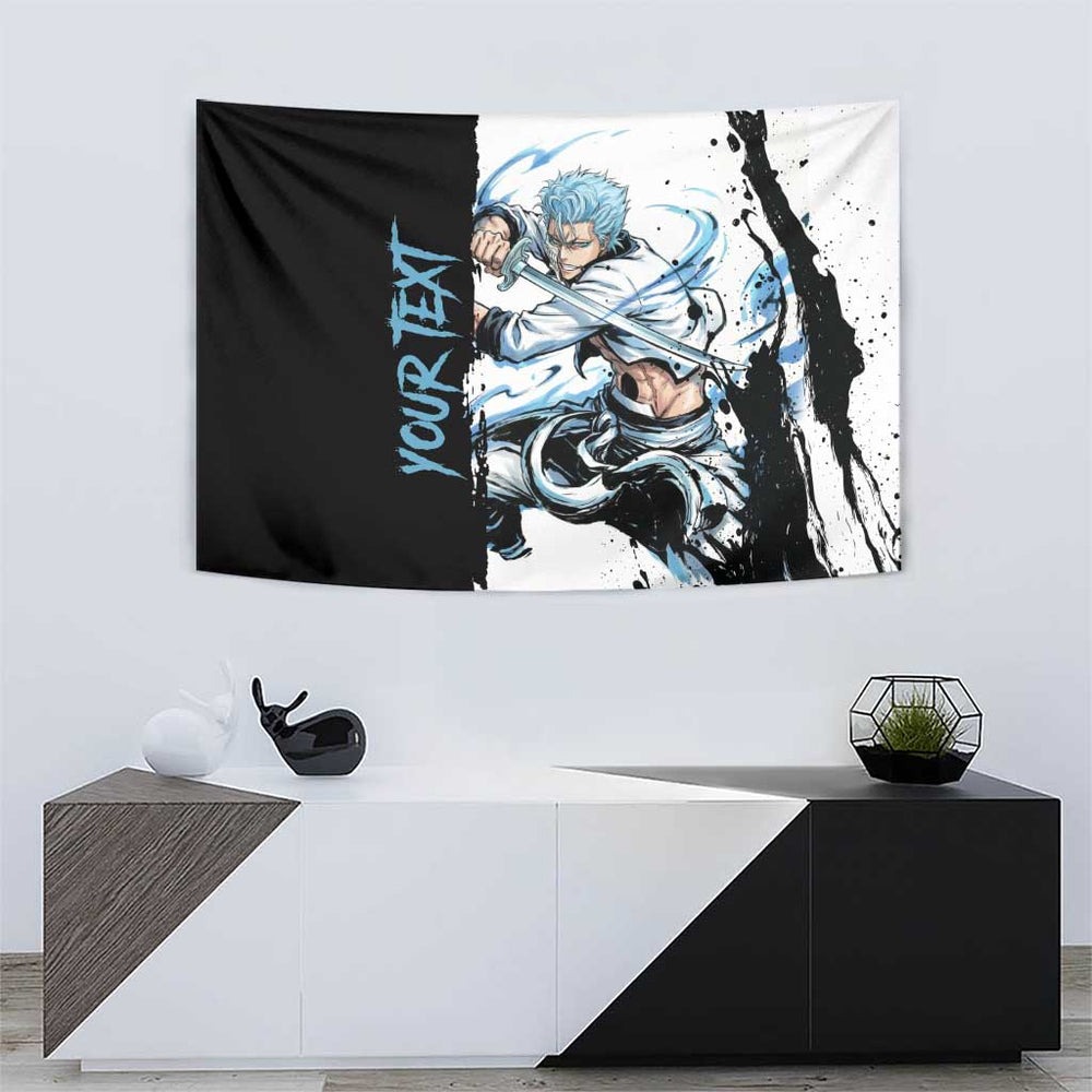 Personalized Grimmjow Jaegerjaquez Tumbler With Handle Ink Splash Anime Brush Style TS04 Personalized Grimmjow Jaegerjaquez Tumbler With Handle Ink Splash Anime Brush Style TS04