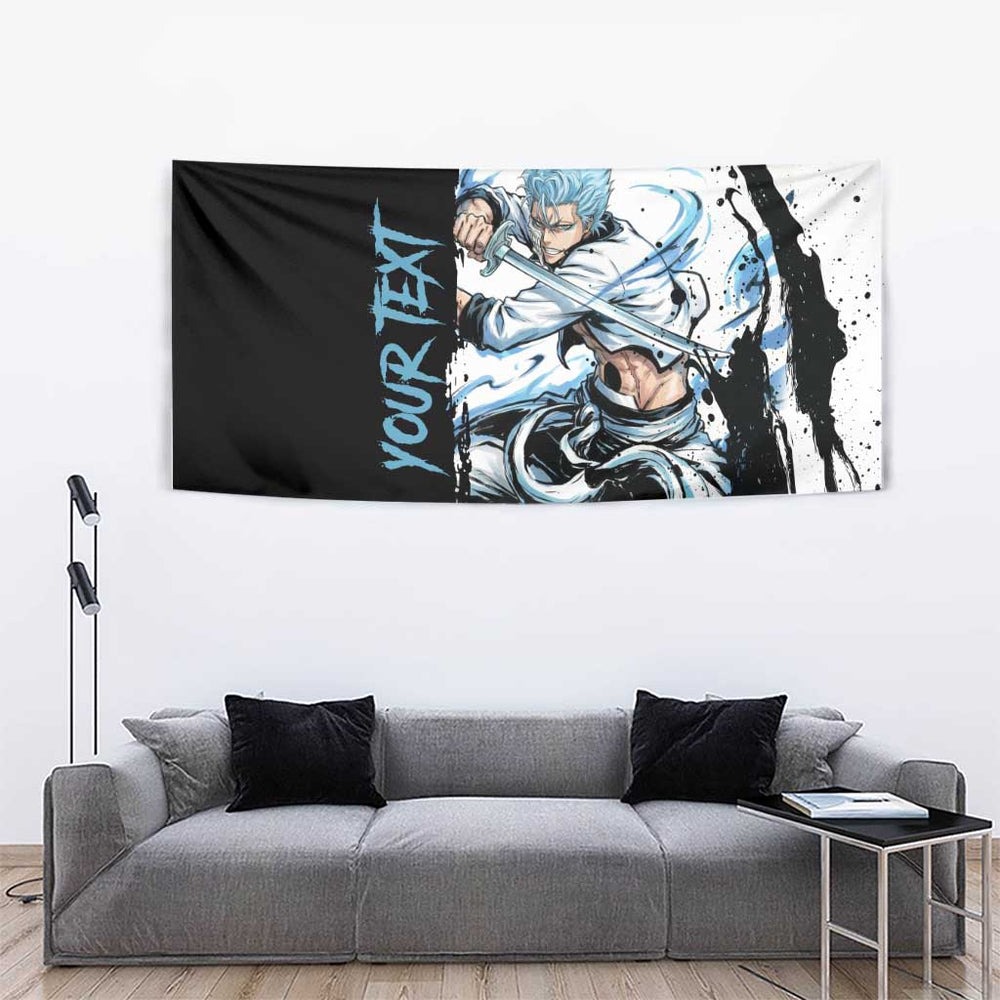 Personalized Grimmjow Jaegerjaquez Tumbler With Handle Ink Splash Anime Brush Style TS04 Personalized Grimmjow Jaegerjaquez Tumbler With Handle Ink Splash Anime Brush Style TS04