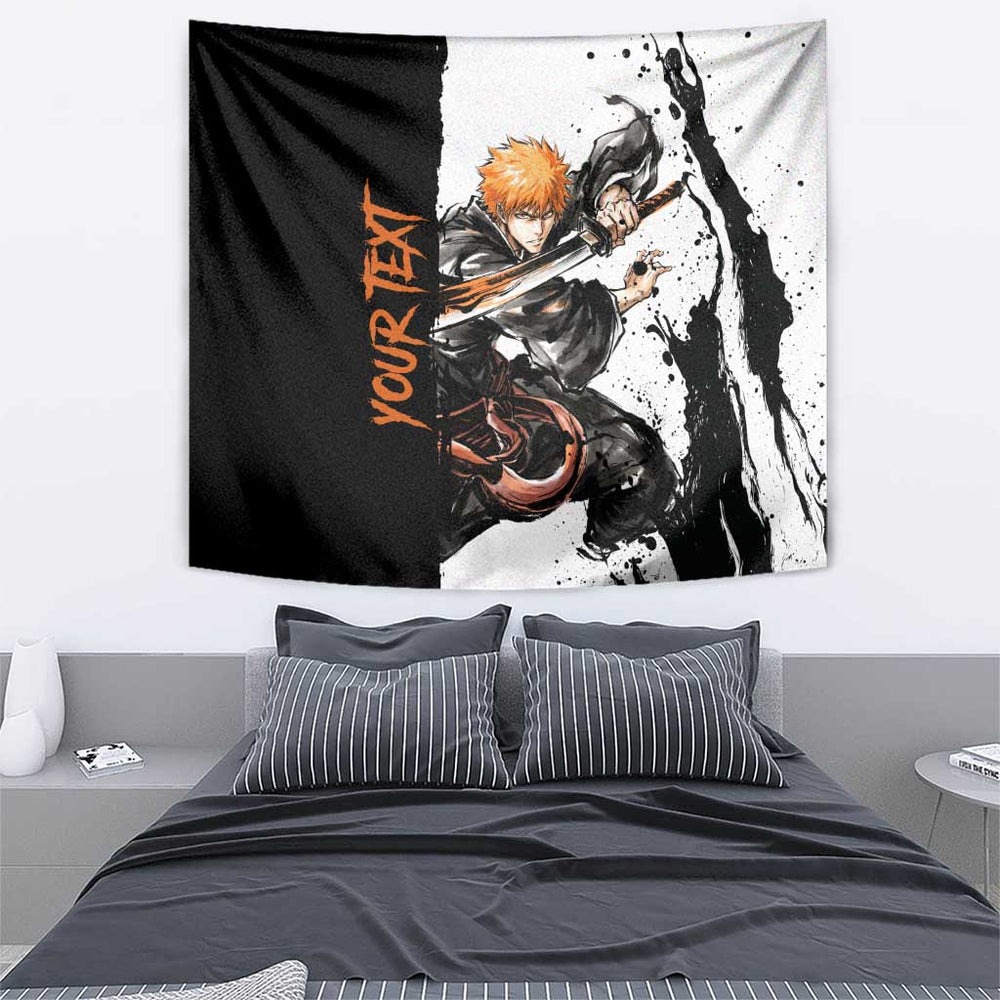 Personalized Ichigo Kurosaki Tumbler With Handle Ink Splash Anime Brush Style TS04 Personalized Ichigo Kurosaki Tumbler With Handle Ink Splash Anime Brush Style TS04