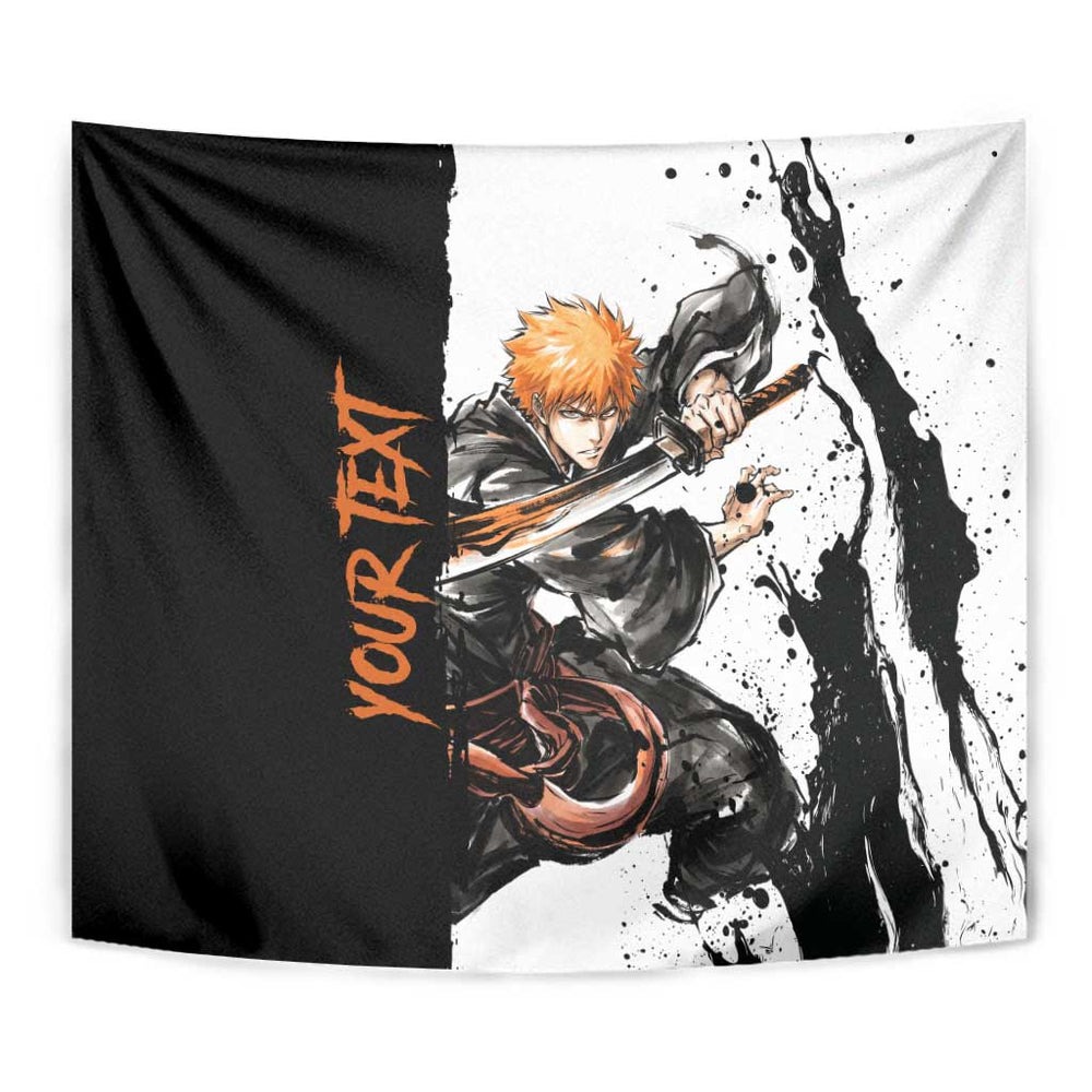 Personalized Ichigo Kurosaki Tumbler With Handle Ink Splash Anime Brush Style TS04 Personalized Ichigo Kurosaki Tumbler With Handle Ink Splash Anime Brush Style TS04