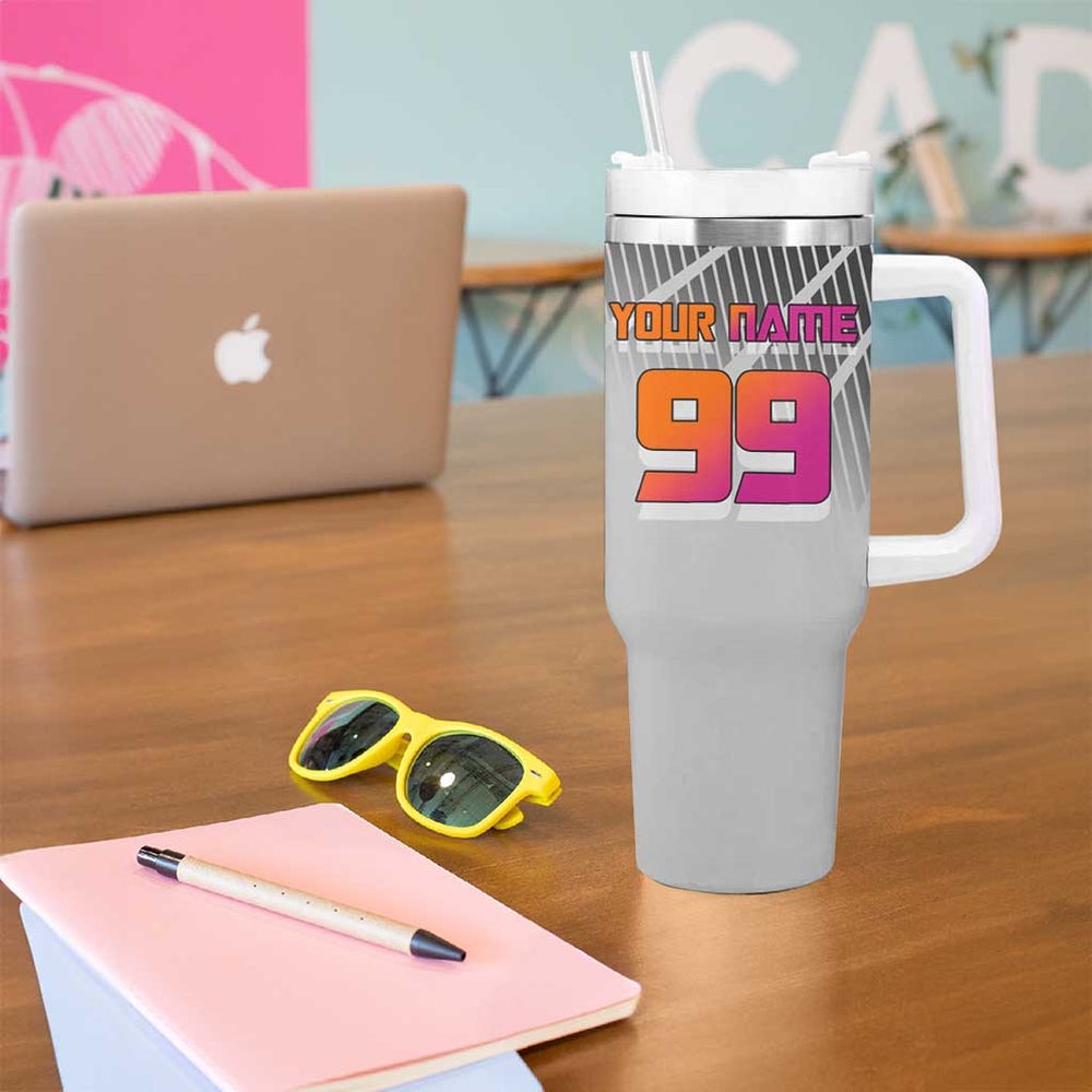 Personalized Nobara Kugisaki Jujutsu Kaisen Tumbler With Handle with Pink Orange Gradient and Action Kick Pose TS04 Personalized Nobara Kugisaki Jujutsu Kaisen Tumbler With Handle with Pink Orange Gradient and Action Kick Pose TS04