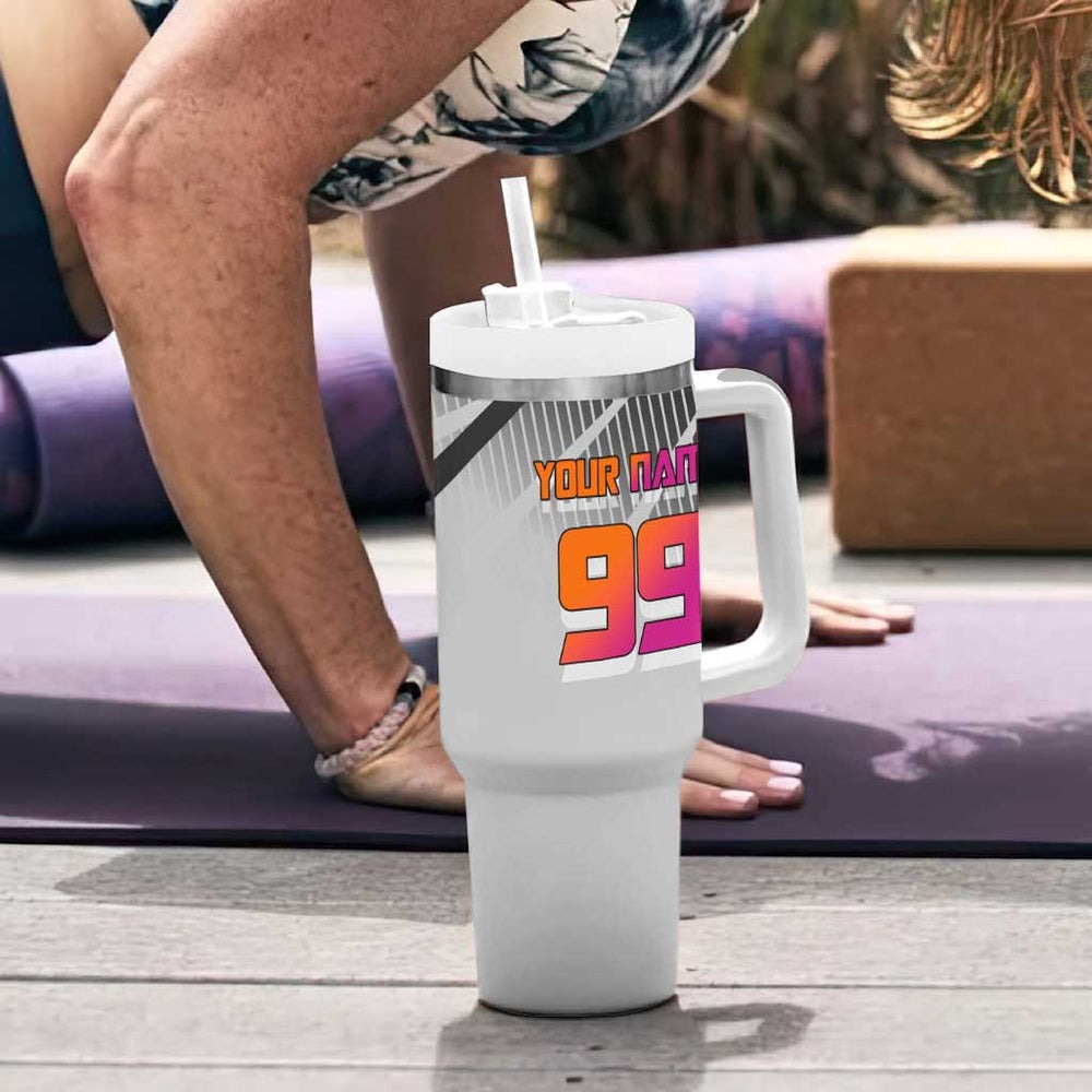 Personalized Nobara Kugisaki Jujutsu Kaisen Tumbler With Handle with Pink Orange Gradient and Action Kick Pose TS04 Personalized Nobara Kugisaki Jujutsu Kaisen Tumbler With Handle with Pink Orange Gradient and Action Kick Pose TS04