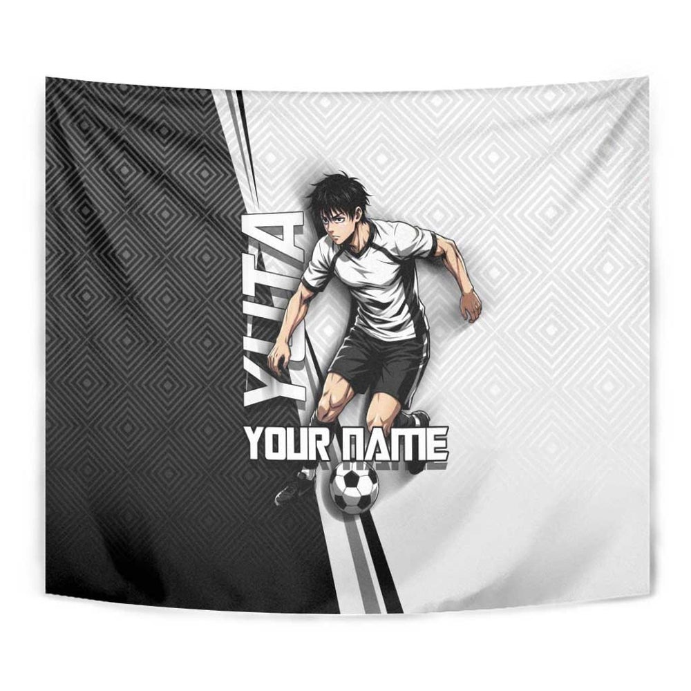 Personalized Okkotsu Yuta Jujutsu Kaisen Soccer Tumbler With Handle with Dribbling Action Pose and Monochrome Geometric Graphic Design TS04 Personalized Okkotsu Yuta Jujutsu Kaisen Soccer Tumbler With Handle with Dribbling Action Pose and Monochrome Geometric Graphic Design TS04