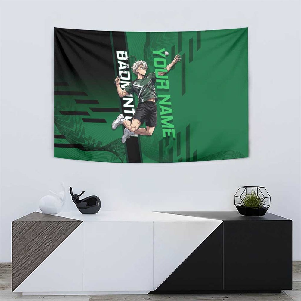 Personalized Shinazugawa Genya Demon Slayer Badminton Tumbler With Handle with Racket Action Pose and Purple Black Graphic Design TS04 Personalized Shinazugawa Genya Demon Slayer Badminton Tumbler With Handle with Racket Action Pose and Purple Black Graphic Design TS04