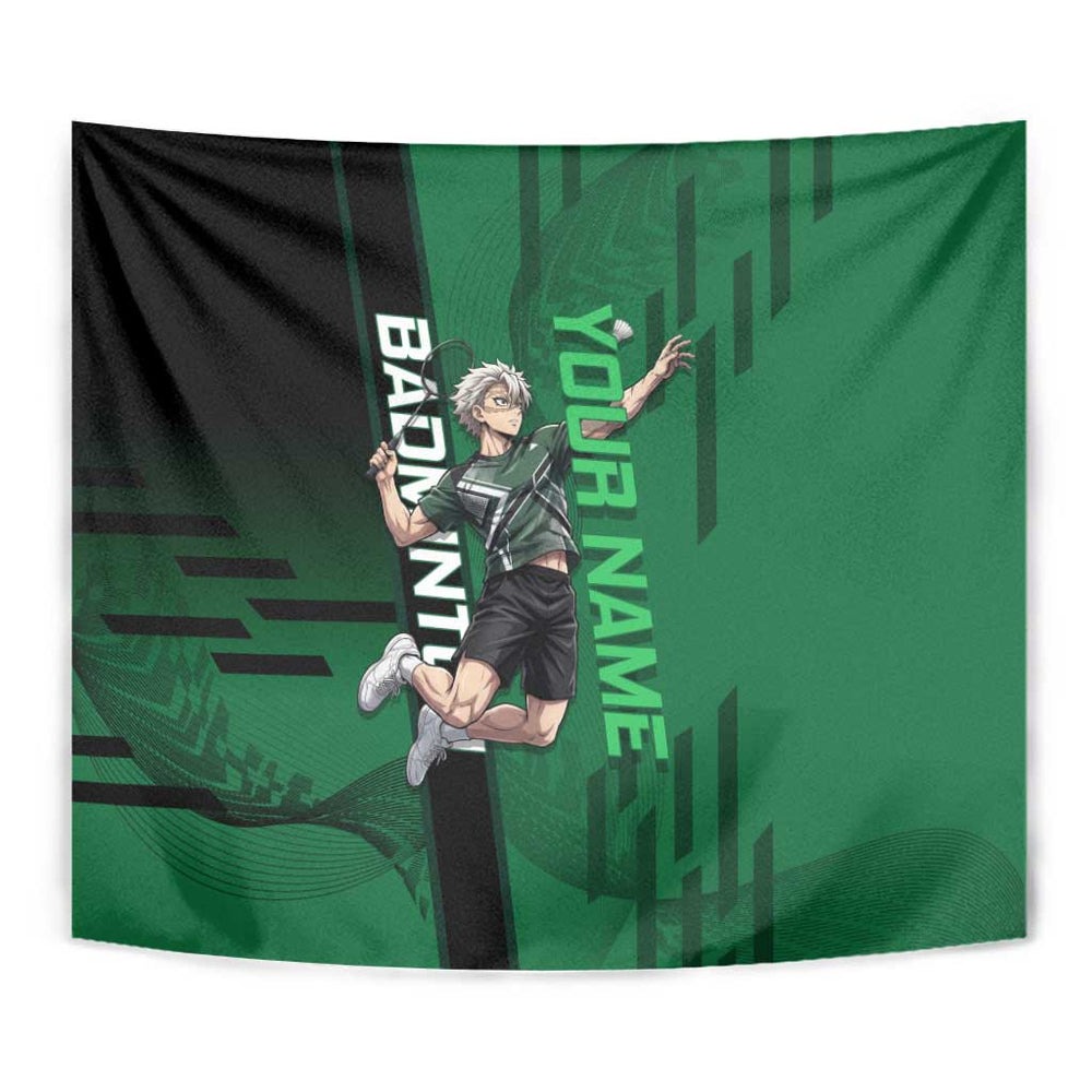 Personalized Shinazugawa Genya Demon Slayer Badminton Tumbler With Handle with Racket Action Pose and Purple Black Graphic Design TS04 Personalized Shinazugawa Genya Demon Slayer Badminton Tumbler With Handle with Racket Action Pose and Purple Black Graphic Design TS04