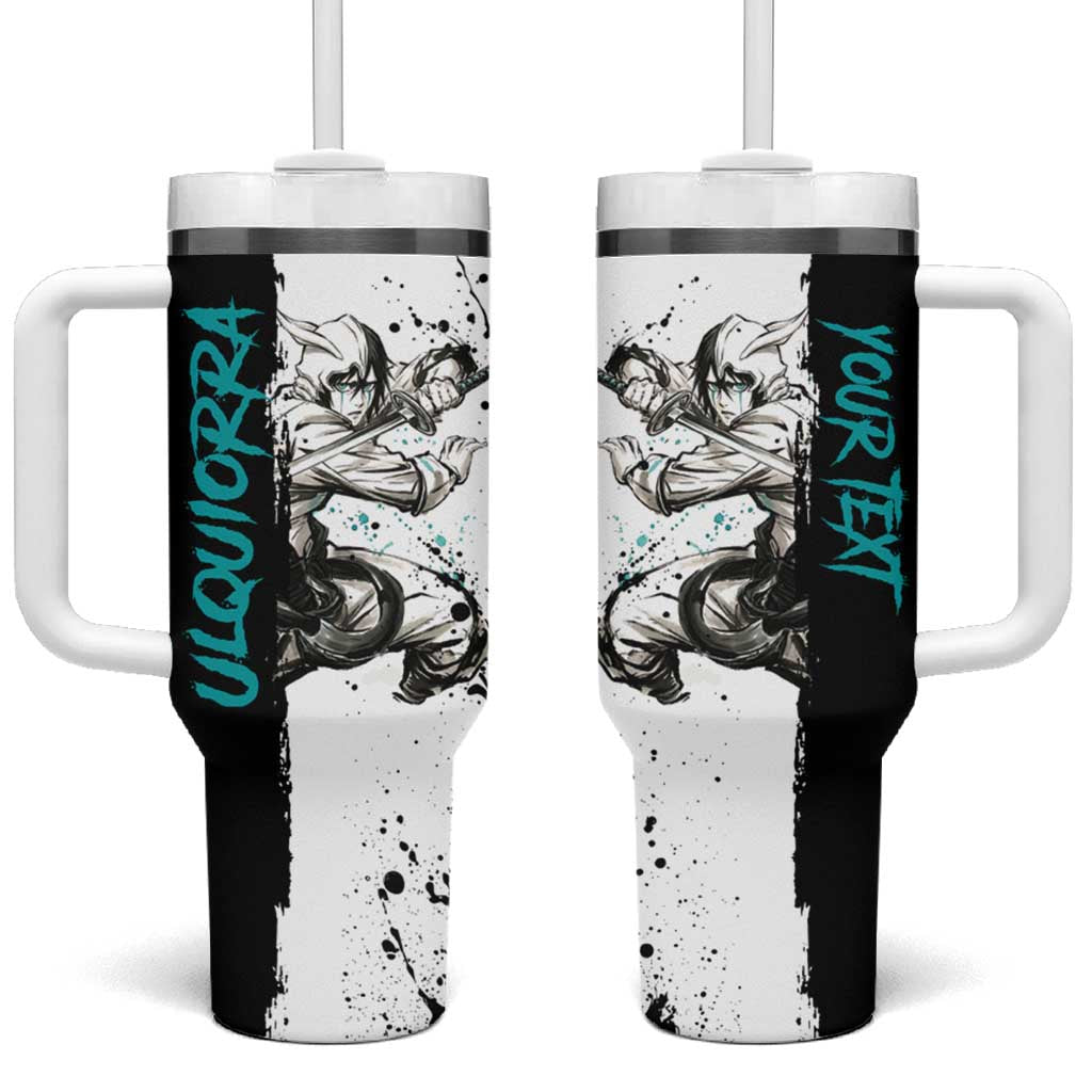 Personalized Ulquiorra Cifer Tumbler With Handle Ink Splash Anime Brush Style TS04