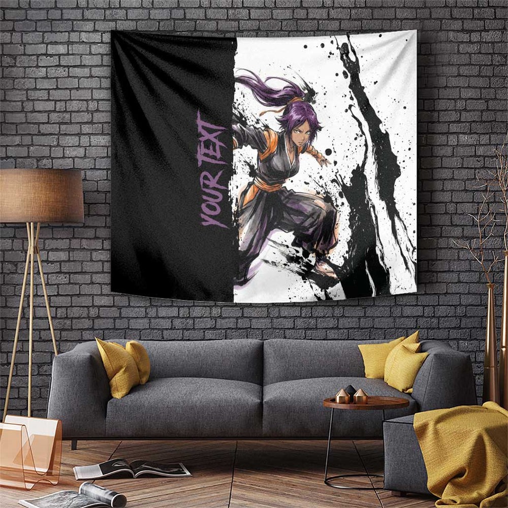 Personalized Yoruichi Shihouin Tumbler With Handle Ink Splash Anime Brush Style TS04 Personalized Yoruichi Shihouin Tumbler With Handle Ink Splash Anime Brush Style TS04