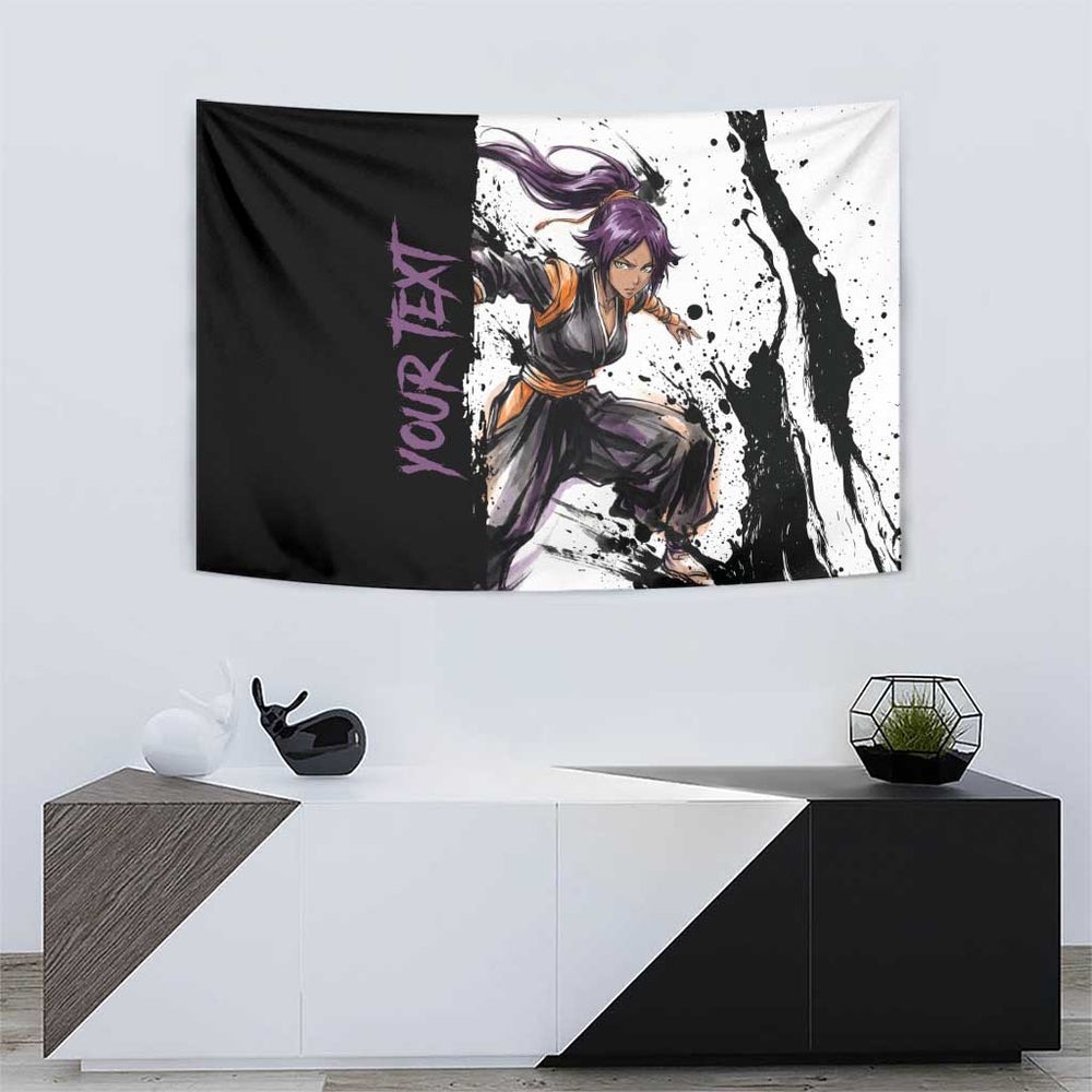 Personalized Yoruichi Shihouin Tumbler With Handle Ink Splash Anime Brush Style TS04 Personalized Yoruichi Shihouin Tumbler With Handle Ink Splash Anime Brush Style TS04