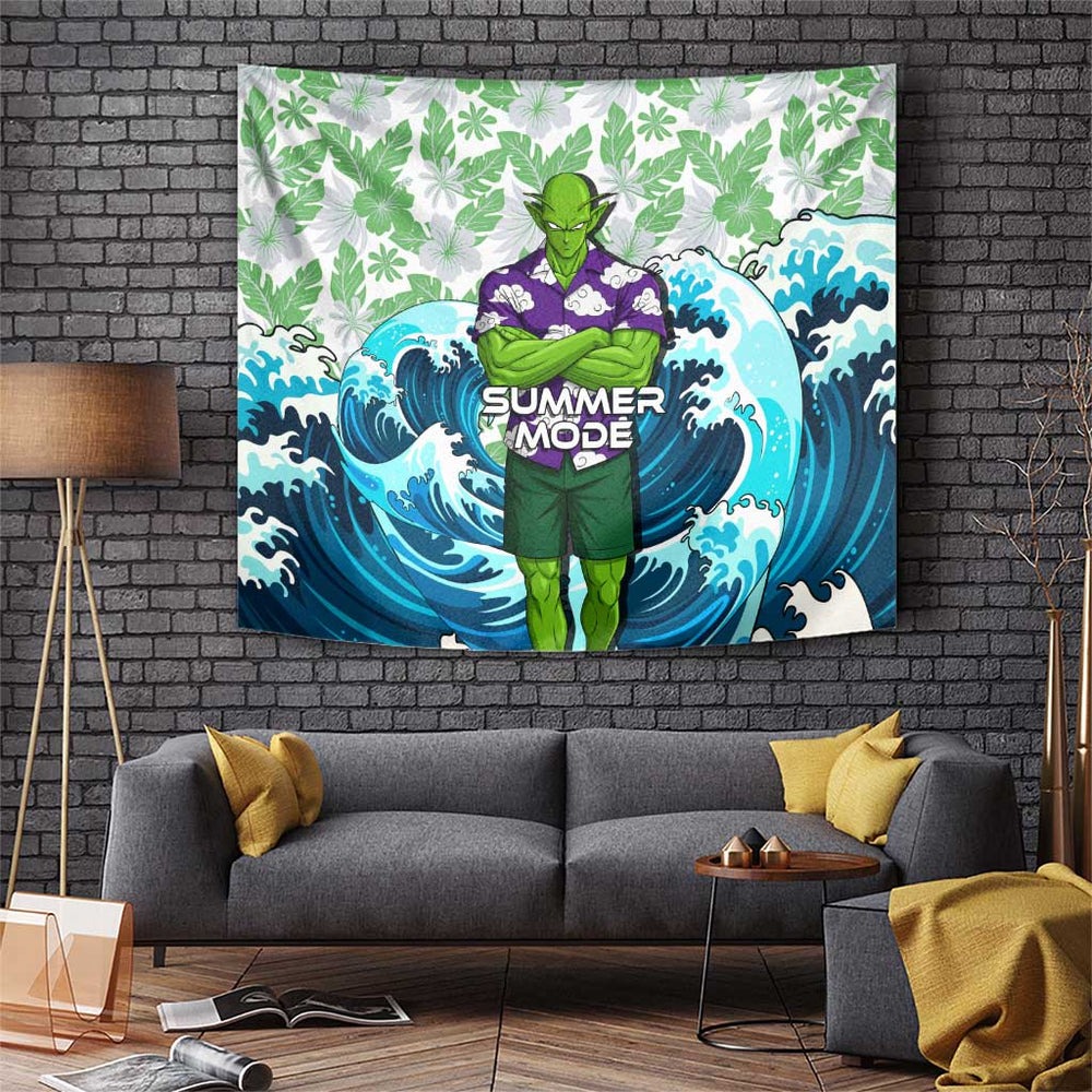 Piccolo Dragon Ball Summer Theme Tumbler With Handle with Tropical Shirt Shenron Background and Ocean Wave Design TS04 Piccolo Dragon Ball Summer Theme Tumbler With Handle with Tropical Shirt Shenron Background and Ocean Wave Design TS04