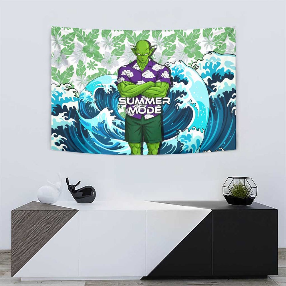 Piccolo Dragon Ball Summer Theme Tumbler With Handle with Tropical Shirt Shenron Background and Ocean Wave Design TS04 Piccolo Dragon Ball Summer Theme Tumbler With Handle with Tropical Shirt Shenron Background and Ocean Wave Design TS04