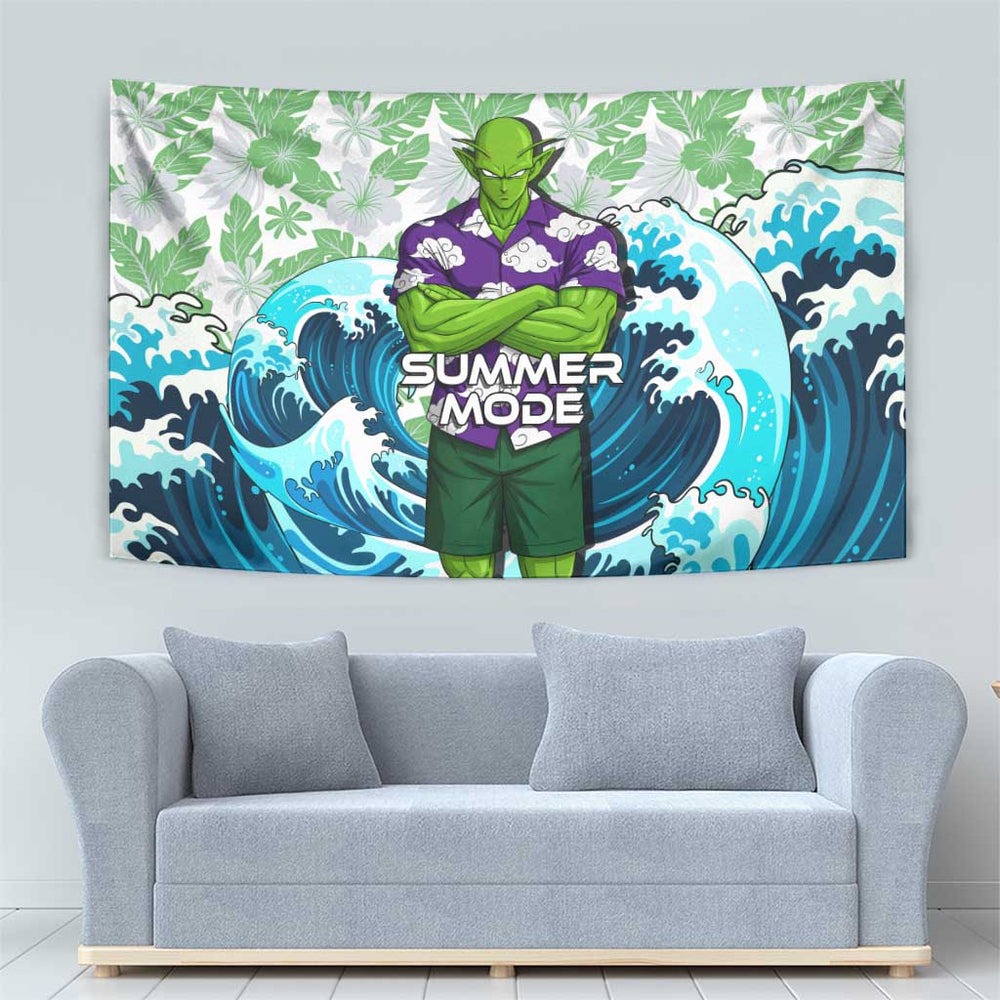 Piccolo Dragon Ball Summer Theme Tumbler With Handle with Tropical Shirt Shenron Background and Ocean Wave Design TS04 Piccolo Dragon Ball Summer Theme Tumbler With Handle with Tropical Shirt Shenron Background and Ocean Wave Design TS04