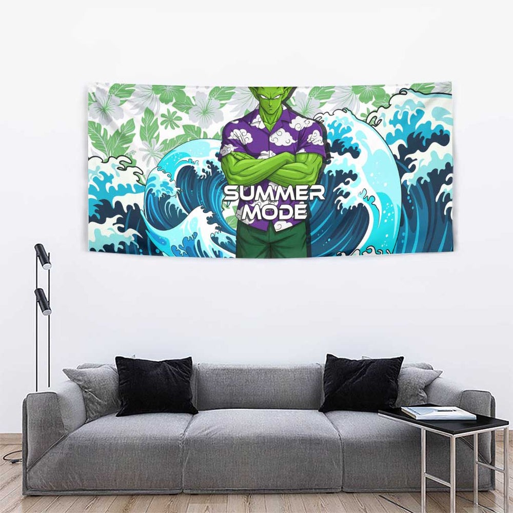 Piccolo Dragon Ball Summer Theme Tumbler With Handle with Tropical Shirt Shenron Background and Ocean Wave Design TS04 Piccolo Dragon Ball Summer Theme Tumbler With Handle with Tropical Shirt Shenron Background and Ocean Wave Design TS04