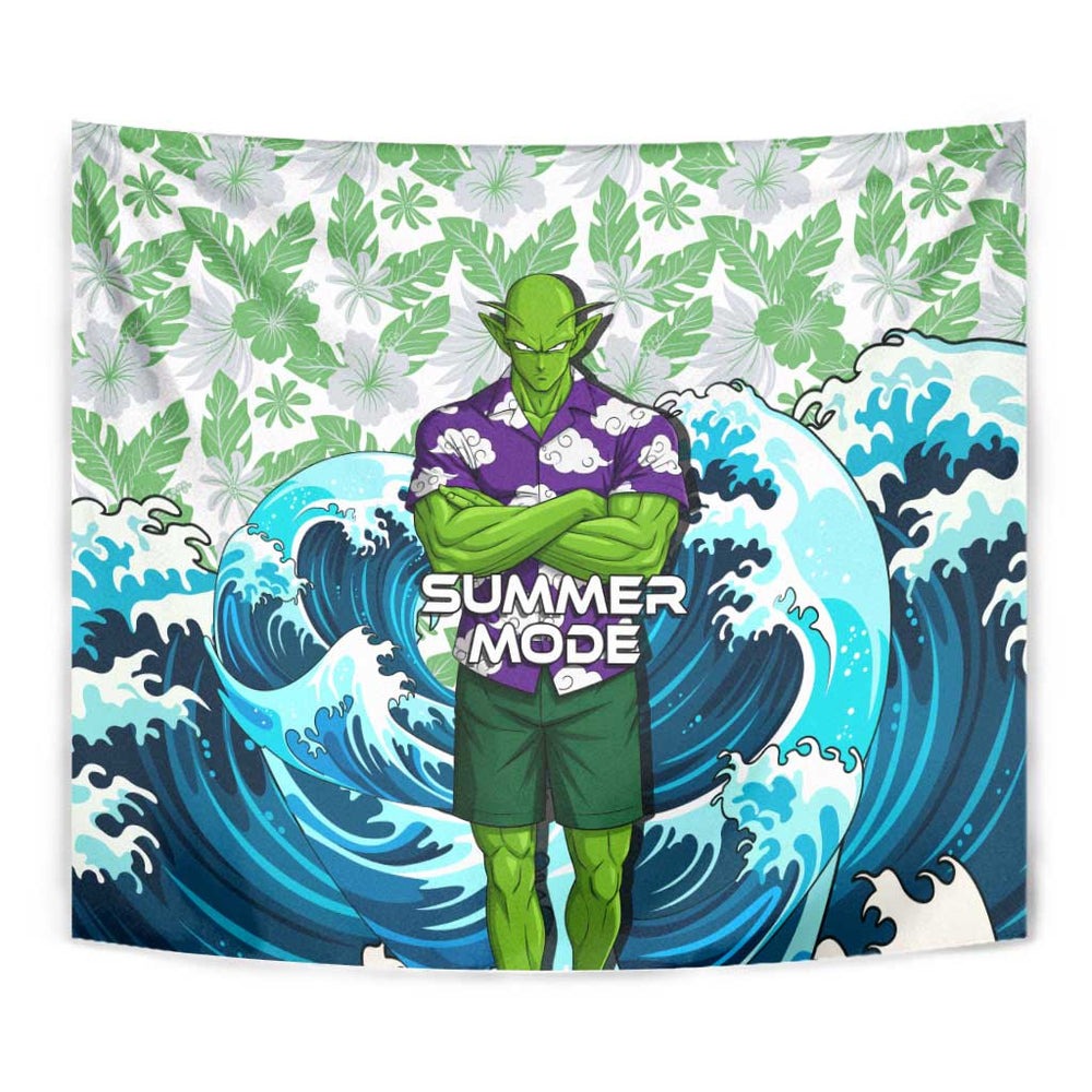 Piccolo Dragon Ball Summer Theme Tumbler With Handle with Tropical Shirt Shenron Background and Ocean Wave Design TS04 Piccolo Dragon Ball Summer Theme Tumbler With Handle with Tropical Shirt Shenron Background and Ocean Wave Design TS04
