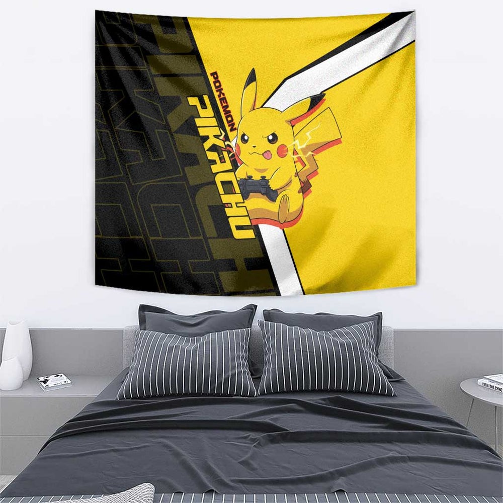 Pikachu Poké Tapestry Vibrant Retro Anime Style TS04 Pikachu Poké Tapestry Vibrant Retro Anime Style TS04