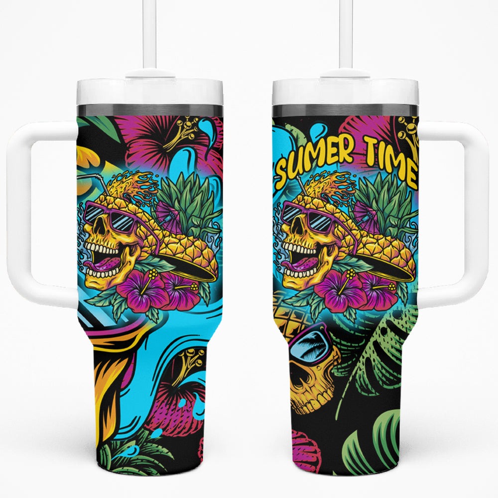 Pineapple Skull Tumbler With Handle Sumer Time TS04 Pineapple Skull Tumbler With Handle Sumer Time TS04
