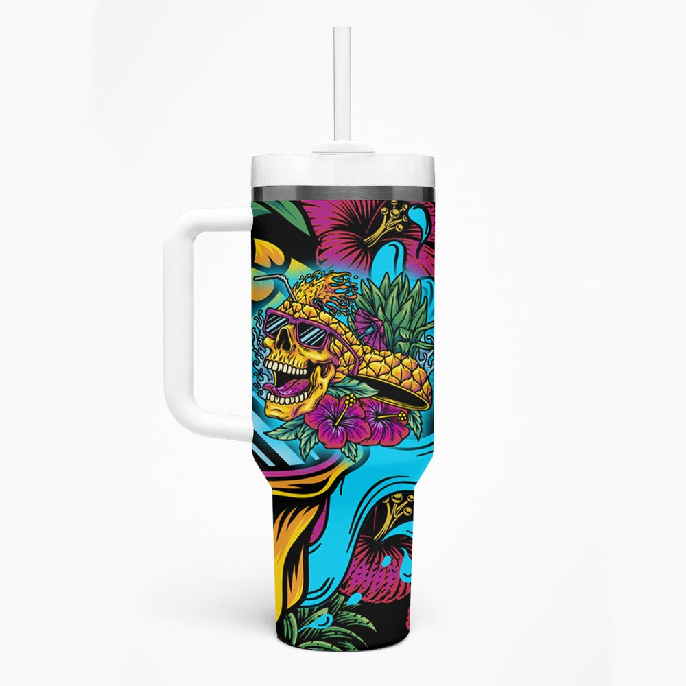 Pineapple Skull Tumbler With Handle Sumer Time TS04 Pineapple Skull Tumbler With Handle Sumer Time TS04