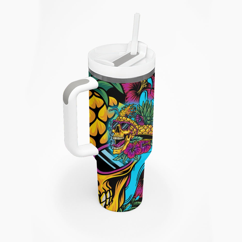 Pineapple Skull Tumbler With Handle Sumer Time TS04 Pineapple Skull Tumbler With Handle Sumer Time TS04