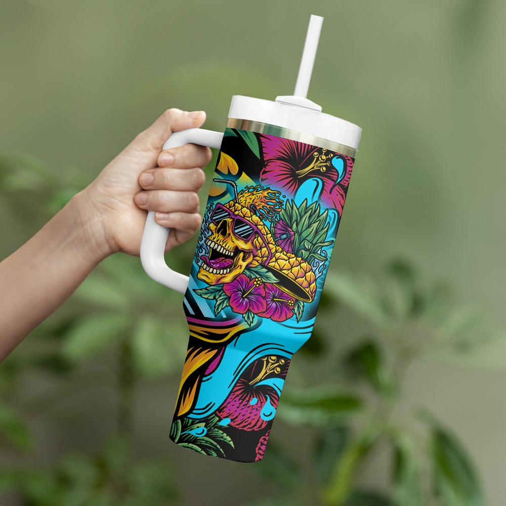 Pineapple Skull Tumbler With Handle Sumer Time TS04 Pineapple Skull Tumbler With Handle Sumer Time TS04