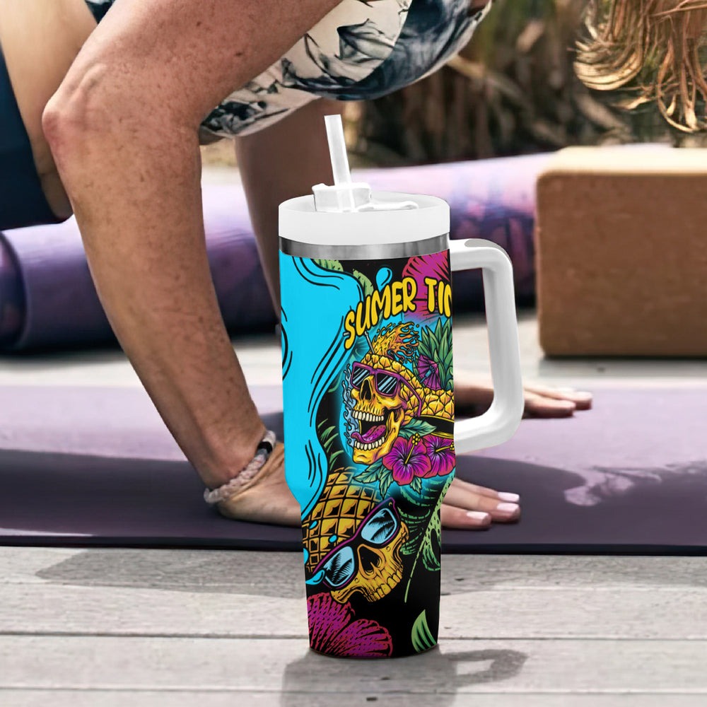 Pineapple Skull Tumbler With Handle Sumer Time TS04 Pineapple Skull Tumbler With Handle Sumer Time TS04