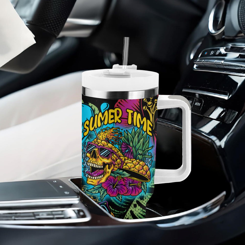 Pineapple Skull Tumbler With Handle Sumer Time TS04 Pineapple Skull Tumbler With Handle Sumer Time TS04