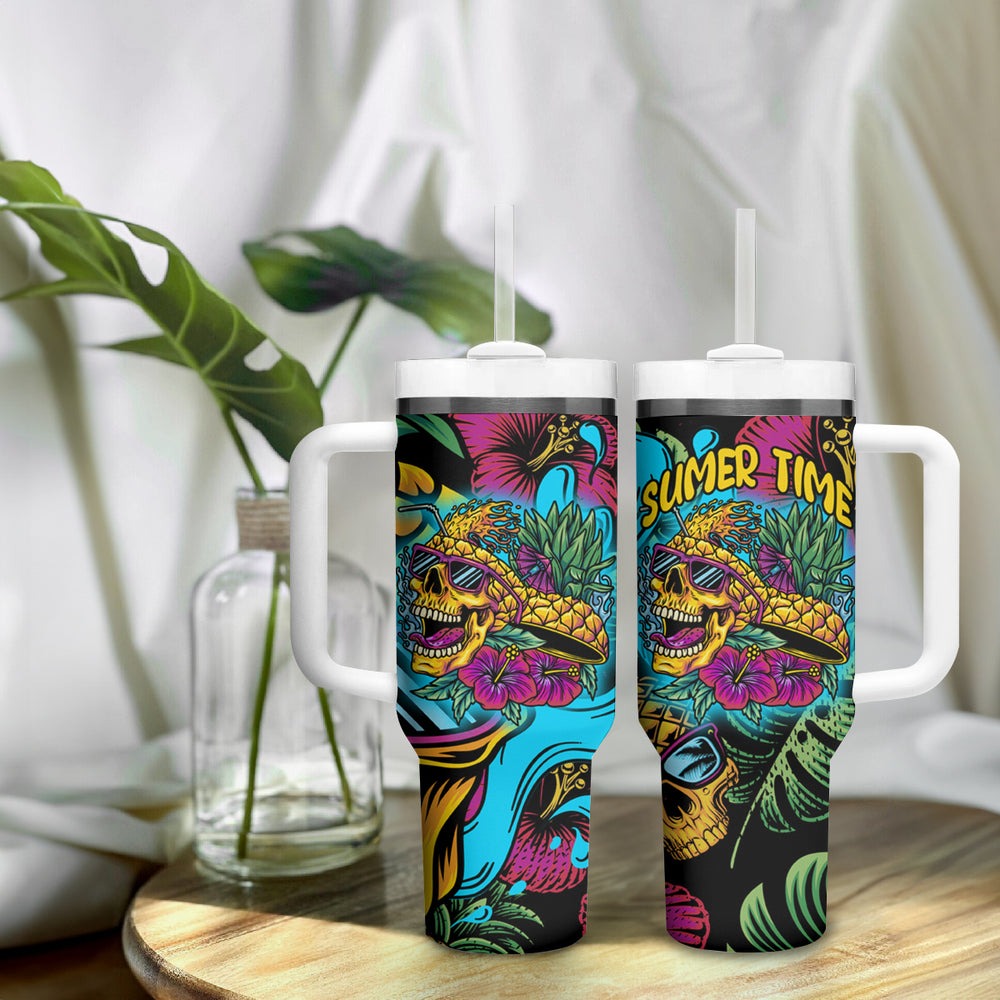 Pineapple Skull Tumbler With Handle Sumer Time TS04 Pineapple Skull Tumbler With Handle Sumer Time TS04