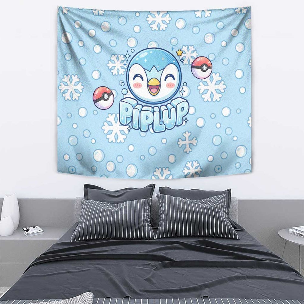Piplup Tapestry Cute Winter Snowflake Art TS04 Piplup Tapestry Cute Winter Snowflake Art TS04