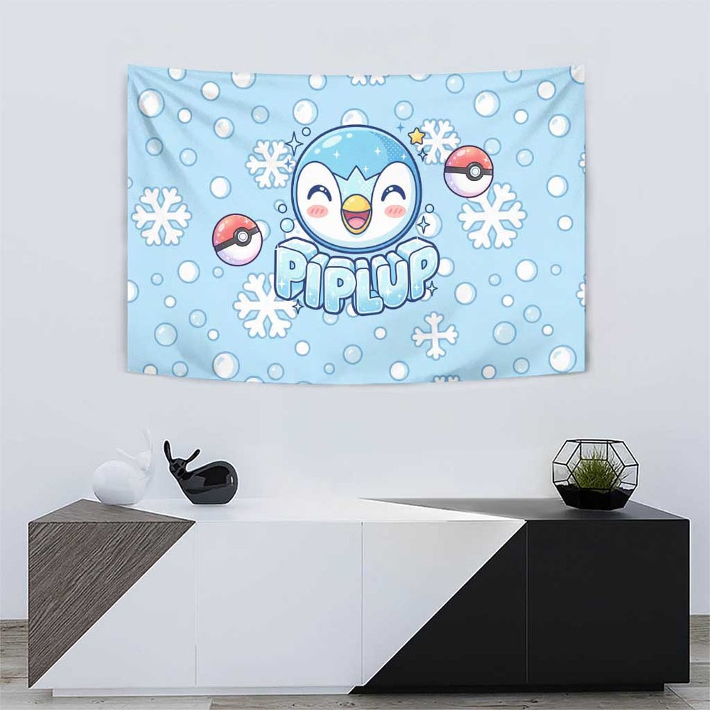 Piplup Tapestry Cute Winter Snowflake Art TS04 Piplup Tapestry Cute Winter Snowflake Art TS04