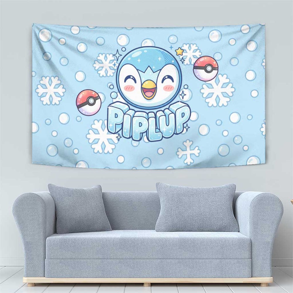 Piplup Tapestry Cute Winter Snowflake Art TS04 Piplup Tapestry Cute Winter Snowflake Art TS04