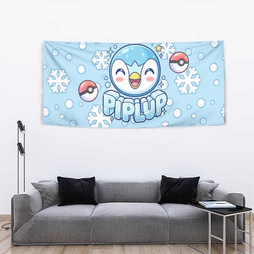Piplup Tapestry Cute Winter Snowflake Art TS04 Piplup Tapestry Cute Winter Snowflake Art TS04