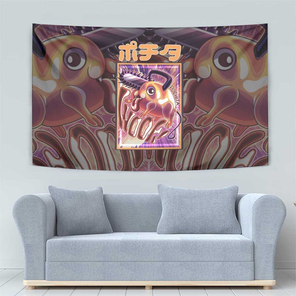 Pochita Chainsaw Man Tapestry Anime Style TS04 Pochita Chainsaw Man Tapestry Anime Style TS04