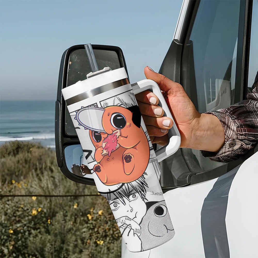 Pochita Tumbler With Handle Chainsaw Man TS04 Pochita Tumbler With Handle Chainsaw Man TS04